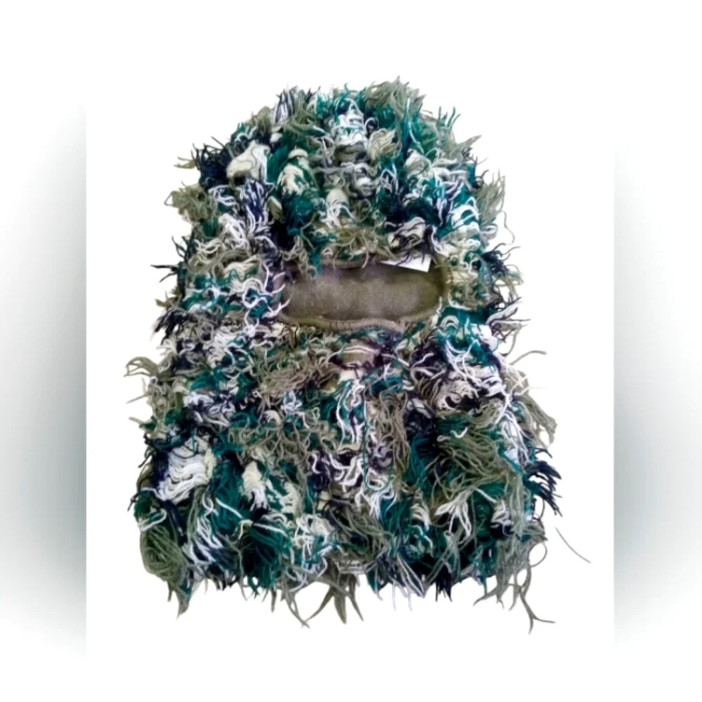 Distressed balaclava camo ski mask